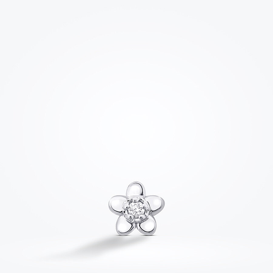 0.01 Karat Pırlanta Çiçek Tragus Piercing