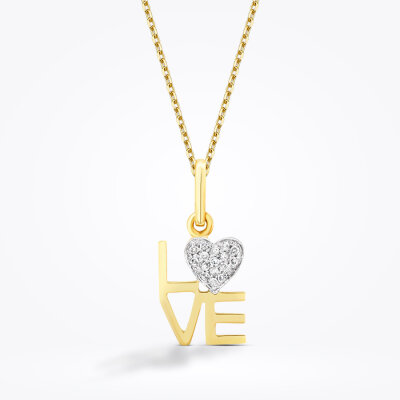 0.05 Karat Pırlanta Love Kolye - Baroni Diamond (1)