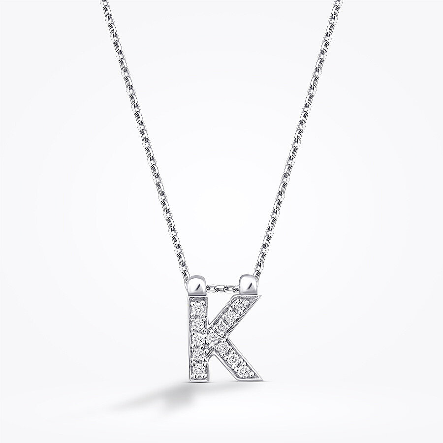 0.06 Karat Pırlanta K Harf Kolye