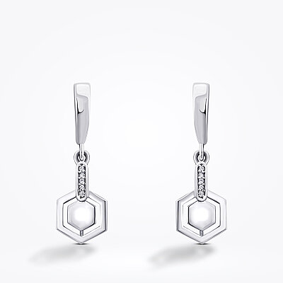 0.06 Karat Pırlanta Trend Küpe - 2
