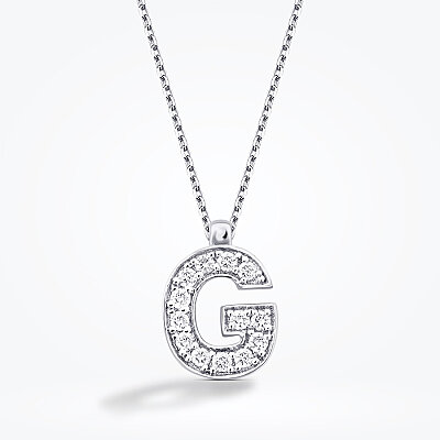 0.07 Karat Pırlanta G Harf Kolye - 2