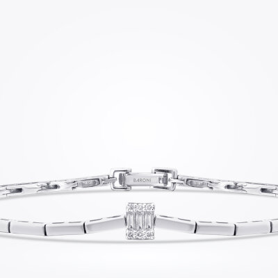 0.10 Karat Pırlanta Baget Taşlı Bileklik - 2