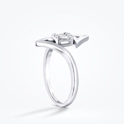 0.13 Karat Pırlanta Baget Yüzük - 2