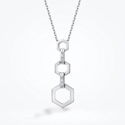 0.15 Karat Pırlanta Baget Kolye - 2