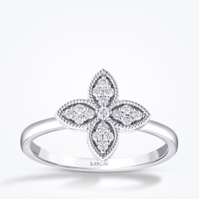 0.15 Karat Pırlanta Yonca Yüzük - 1