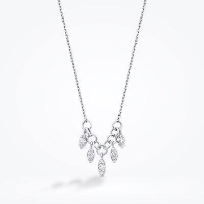 0.15 Karat Pırlanta Yuvarlak Taşlı Trend Kolye - 1