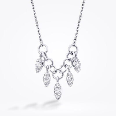 0.15 Karat Pırlanta Yuvarlak Taşlı Trend Kolye - 2