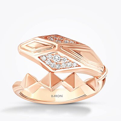 0.17 Karat Pırlanta Geometrik Trend Yüzük - 1