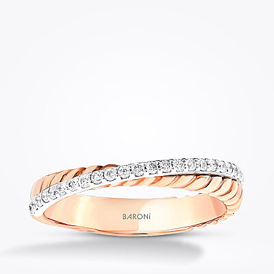 0.17 Karat Pırlanta İki Renkli Trend Yüzük - 1