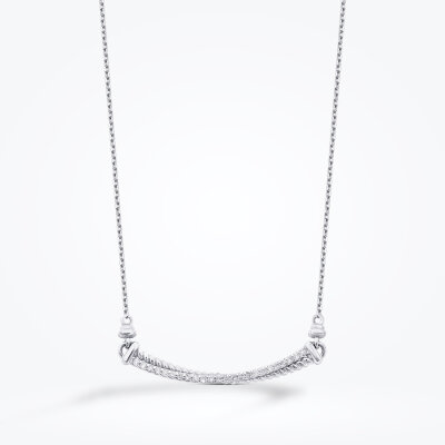 0.18 Karat Pırlanta Yuvarlak Taşlı Trend Kolye - 1