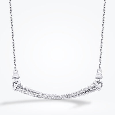 0.18 Karat Pırlanta Yuvarlak Taşlı Trend Kolye - 2