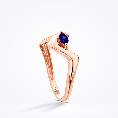 0.18 Karat Safir Tasarım Yüzük - 2