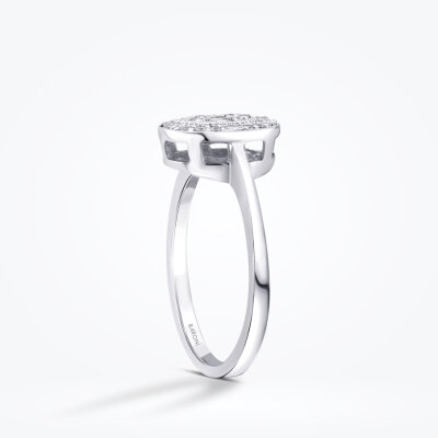 0.19 Karat Pırlanta Oval Baget Trend Yüzük - 2