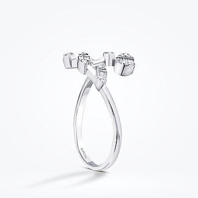 0.21 Karat Pırlanta Baget Taşlı Trend Yüzük - 2