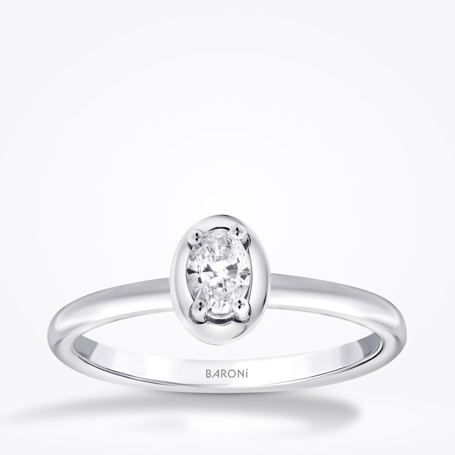 0.26 Karat Pırlanta Oval Tektaş Yüzük - Baroni Diamond