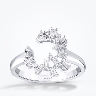 0.28 Karat Pırlanta Baget Trend Yüzük - 1