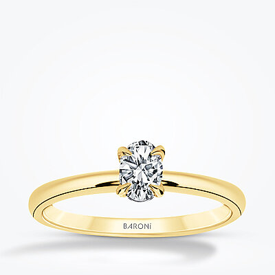 0.30 Karat Pırlanta Oval Tektaş Yüzük - 1