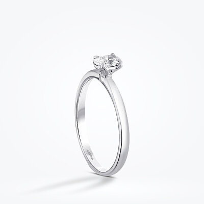0.30 Karat Pırlanta Oval Tektaş Yüzük - 2