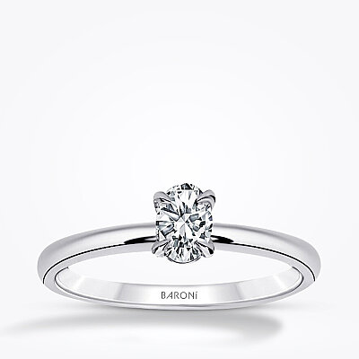 0.30 Karat Pırlanta Oval Tektaş Yüzük - 1