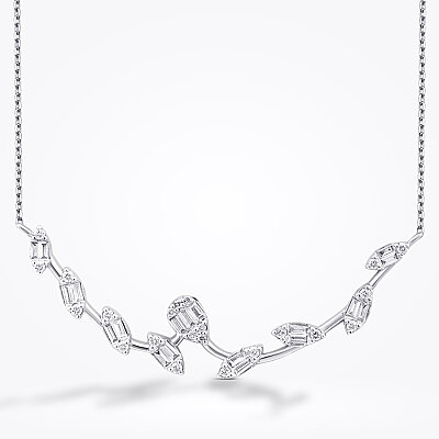 0.31 Karat Pırlanta Bagetli Trend Kolye - 2