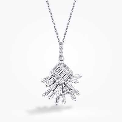 0.33 Karat Pırlanta Baget Kolye - 2