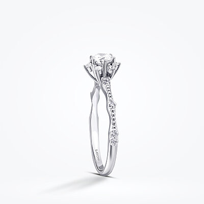 0.34 Karat Pırlanta Lotus Tektaş Yüzük - 2