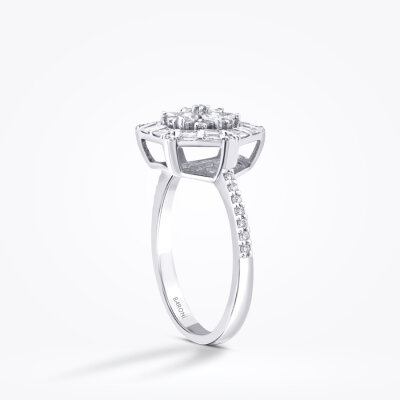 0.34 Karat Pırlanta Tektaş Renkli Yüzük - 2