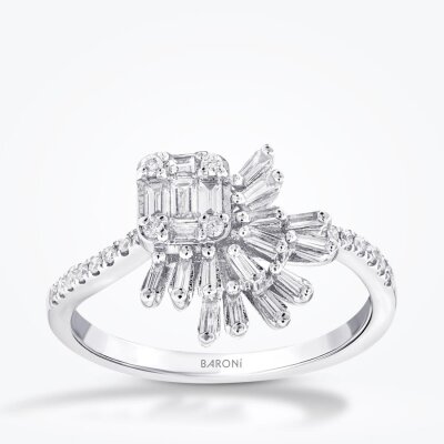 0.36 Karat Pırlanta Baget Yüzük 