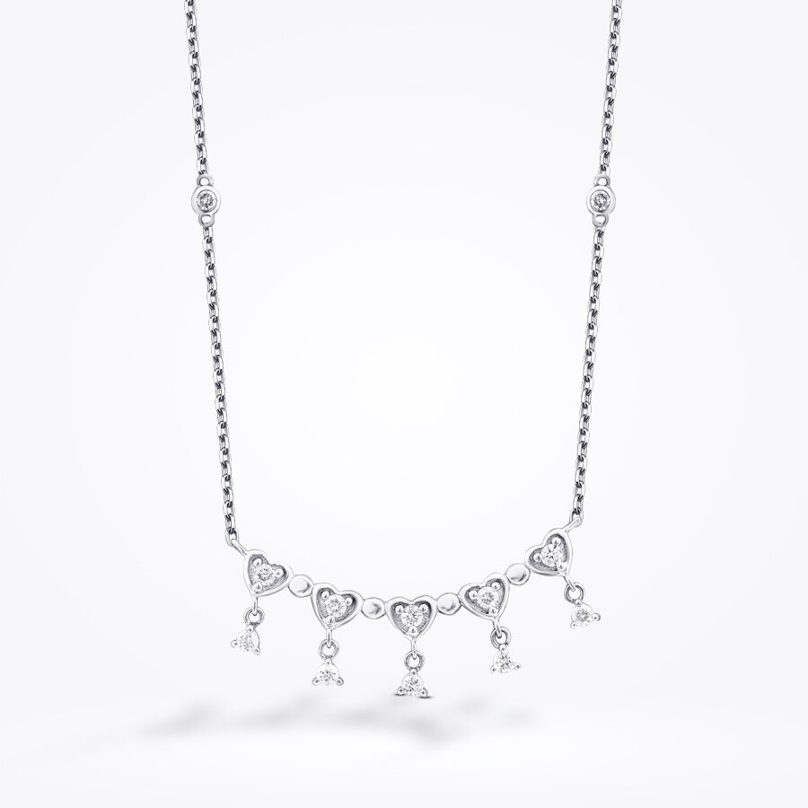 0.39 Karat Pırlanta Çoklu Kalp Kolye - Baroni Diamond