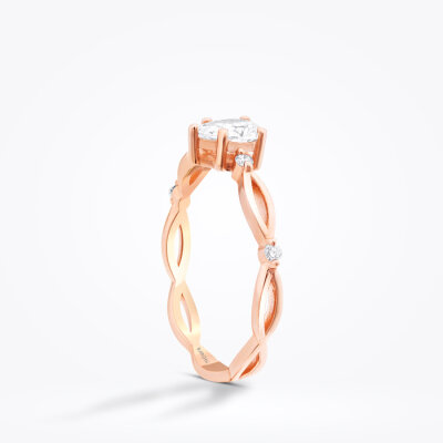 0.44 Karat Pırlanta Damla Tektaş Yüzük - 2