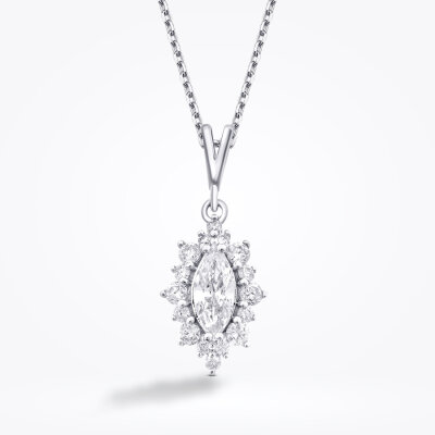 0.46 Karat Pırlanta Markiz Kolye - 2