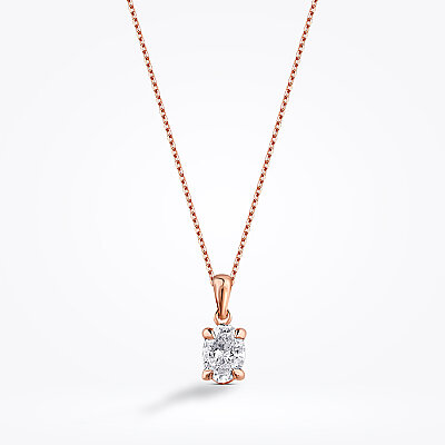 0.50 Karat Pırlanta Oval Tektaş Kolye - 1