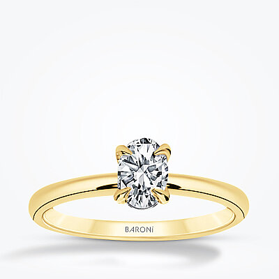 0.50 Karat Pırlanta Oval Tektaş Yüzük - 1