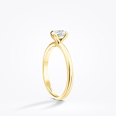 0.50 Karat Pırlanta Oval Tektaş Yüzük - 2