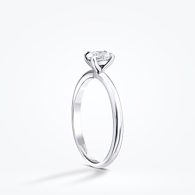 0.50 Karat Pırlanta Oval Tektaş Yüzük - 2