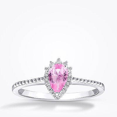 0.52 Karat Pırlanta Pembe Safir Yüzük - Baroni Diamond