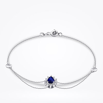 0.53 Karat Pırlanta Safir Bileklik - 1