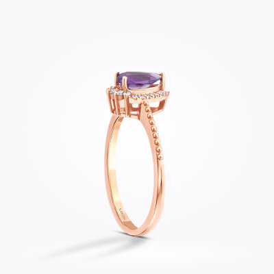 0.56 Karat Pırlanta Ametist Yüzük - Baroni Diamond (1)