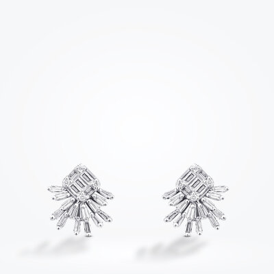 0.59 Karat Pırlanta Baget Küpe - 2