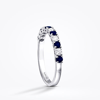 0.59 Karat Pırlanta Safir Yüzük - 2