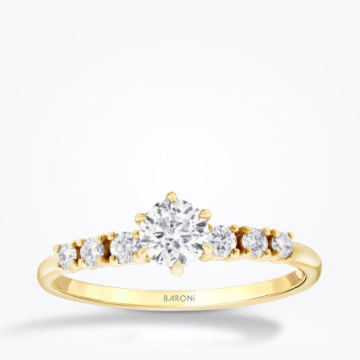 0.60 Karat Pırlanta Lotus Tektaş Yüzük - 1