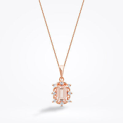 0.60 Karat Pırlanta Morganit Kolye - Baroni Diamond