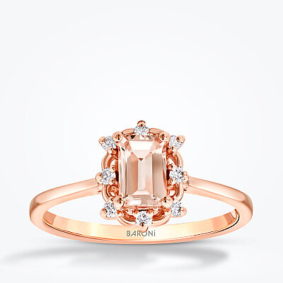 0.60 Karat Pırlanta Morganit Yüzük - Baroni Diamond