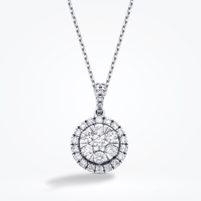 0.63 Karat Pırlanta Yuvarlak Taşlı Trend Kolye - 2