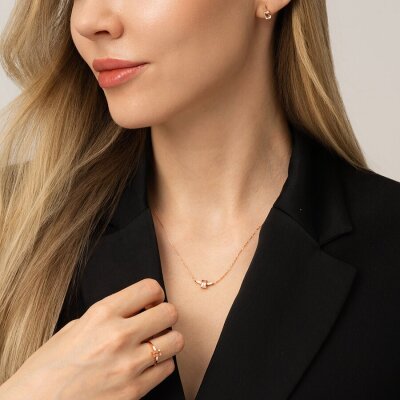 0.65 Karat Pırlanta Morganit Kolye - 4