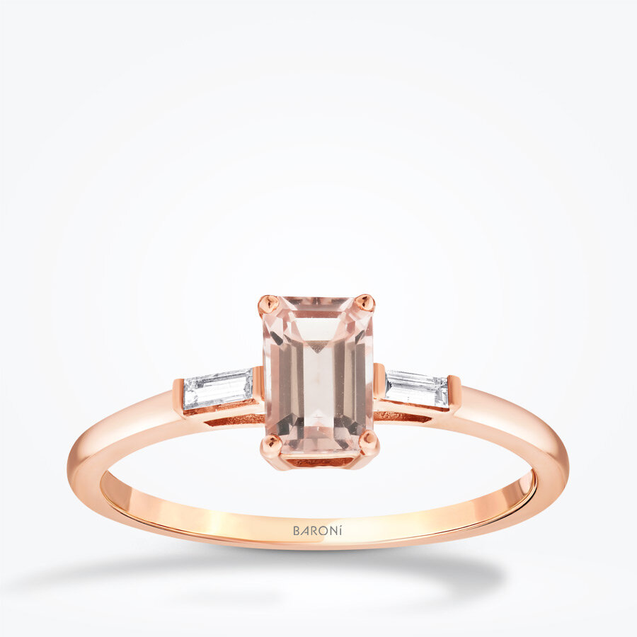 0.66 Karat Pırlanta Morganit Yüzük - Baroni Diamond