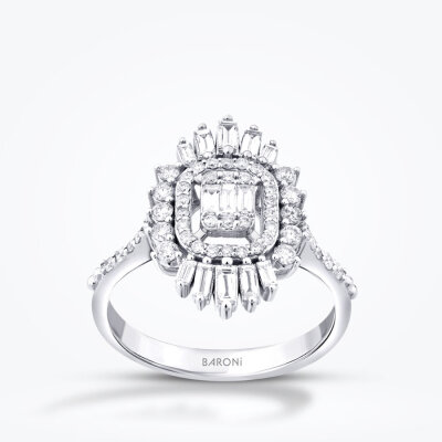 0.68 Karat Pırlanta Baget Trend Yüzük - 1