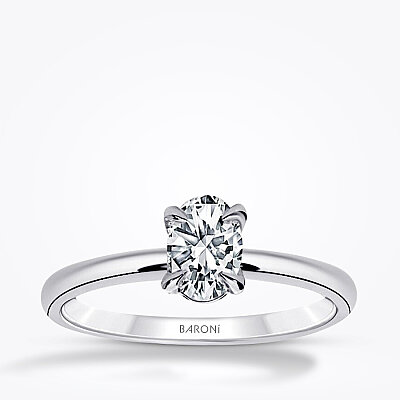 0.70 Karat Pırlanta Oval Tektaş Yüzük - 1