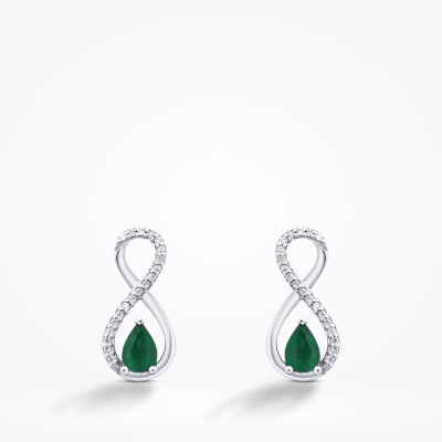 0.81 Karat Pırlanta Zümrüt Küpe - Baroni Diamond (1)