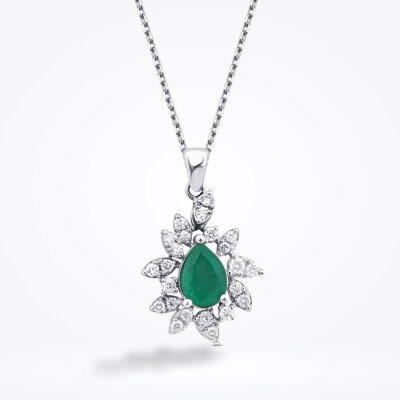 0.84 Karat Pırlanta Zümrüt Kolye - Baroni Diamond (1)